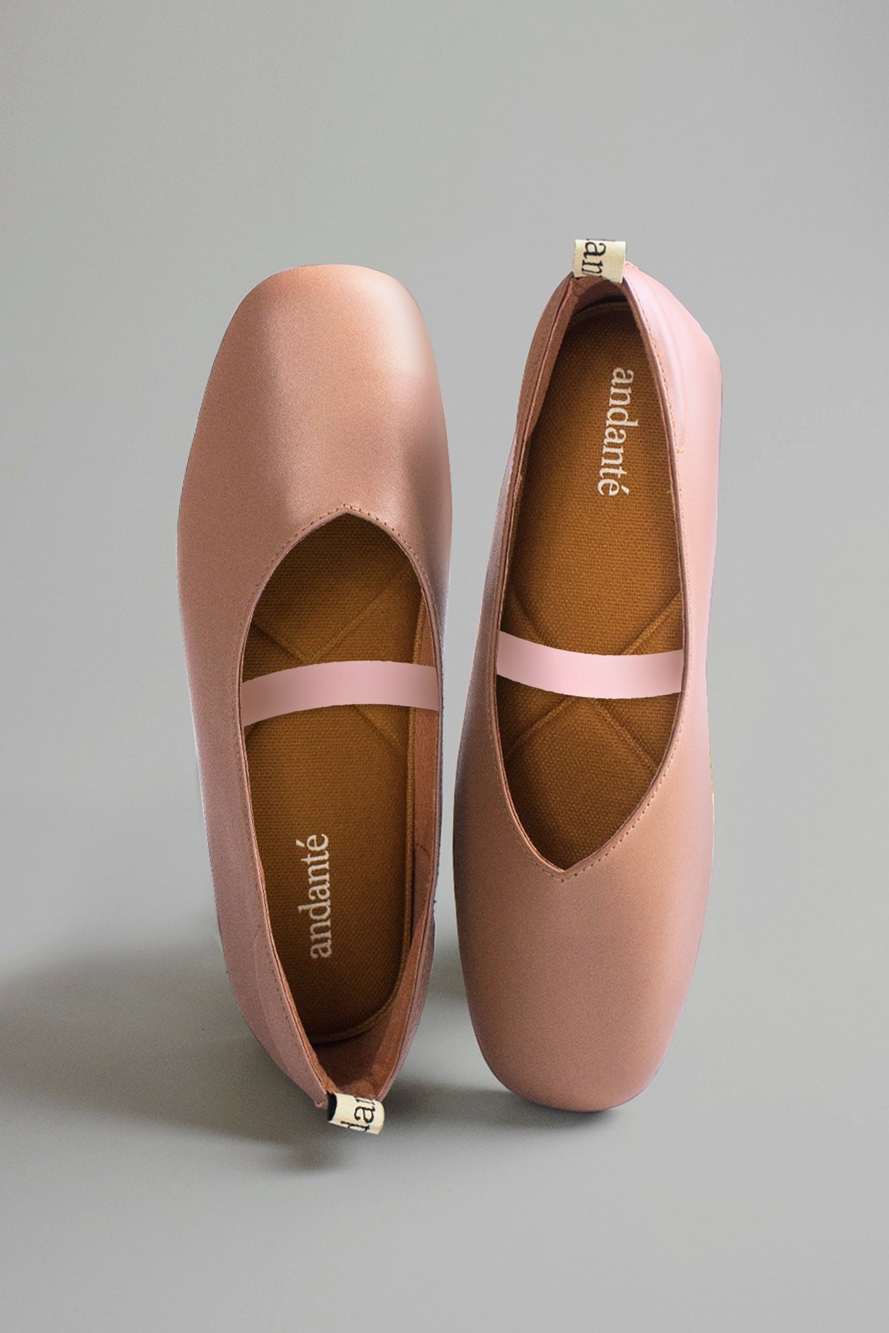The Ballerine Flat in Blush (with garter strap)