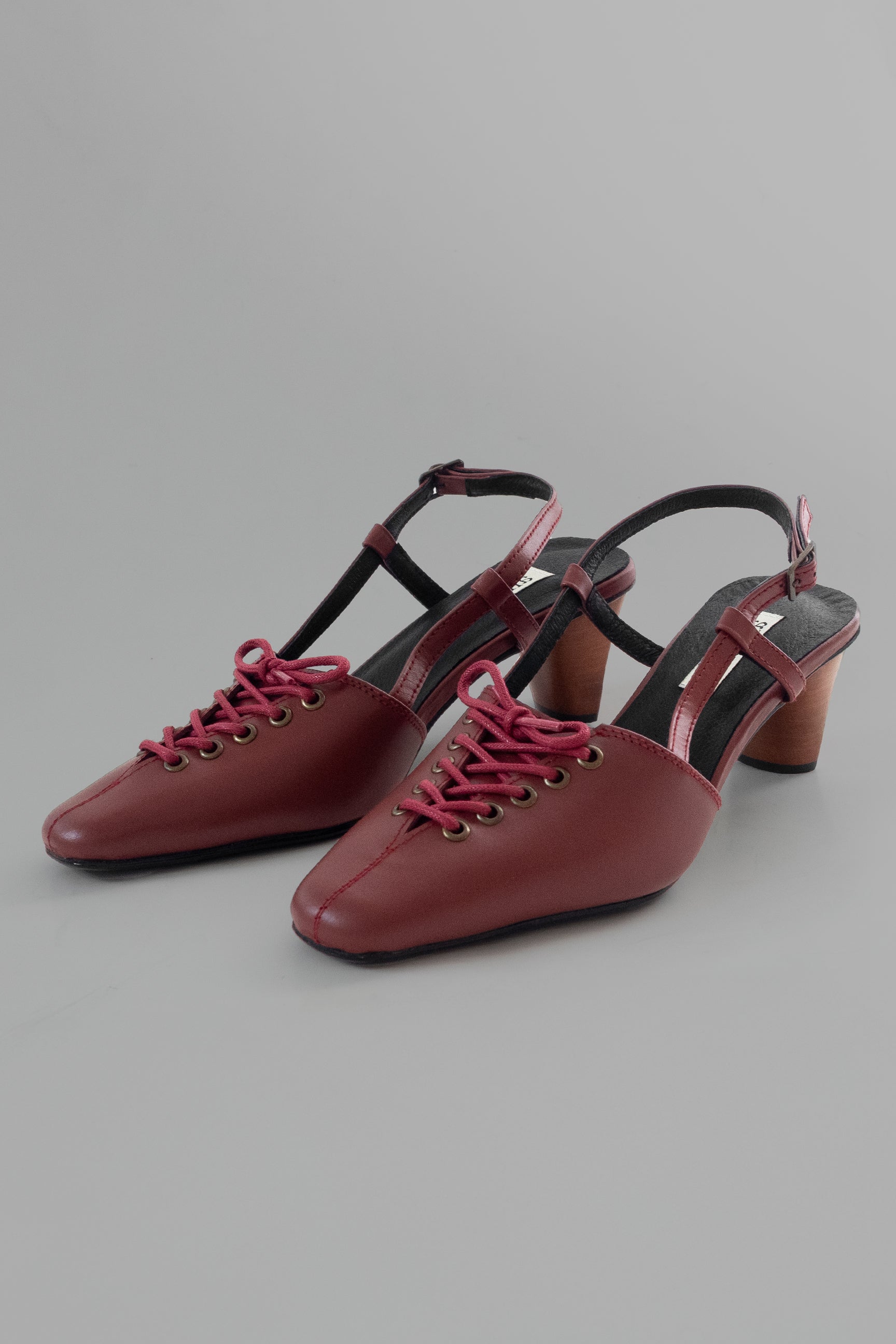The Corset Kitten Heel in Cherry