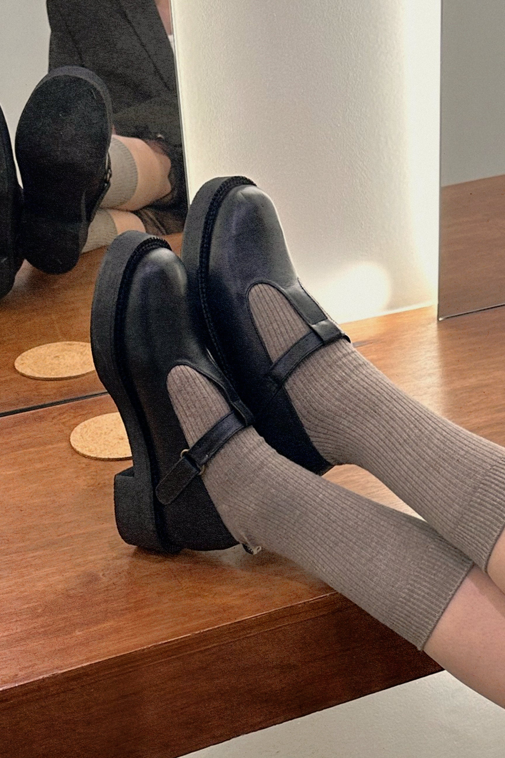 andante The T Bar Loafer in Black