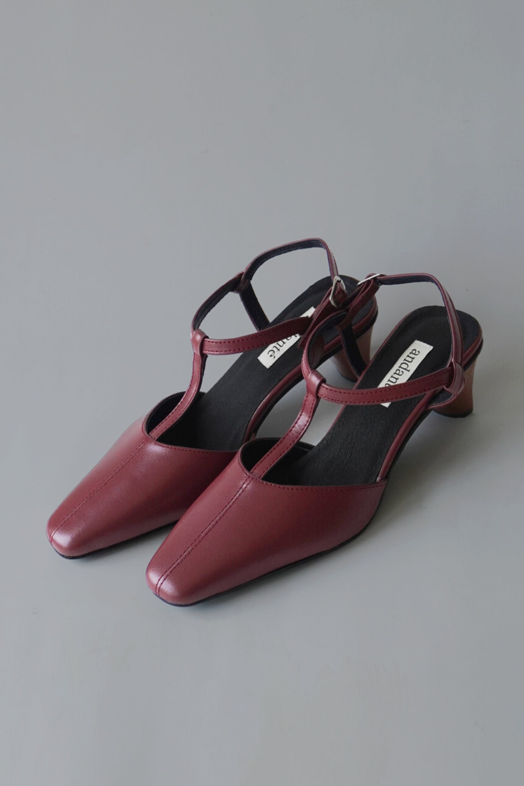The T-Strap Kitten Heel in Cherry - Main Image